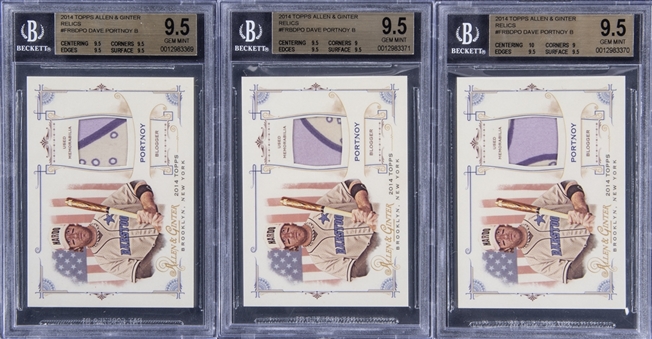  Lot Of (3) 2014 Allen & Ginter #FRB-DPO Dave Portnoy Relic Patch Cards - BGS GEM MINT 9.5